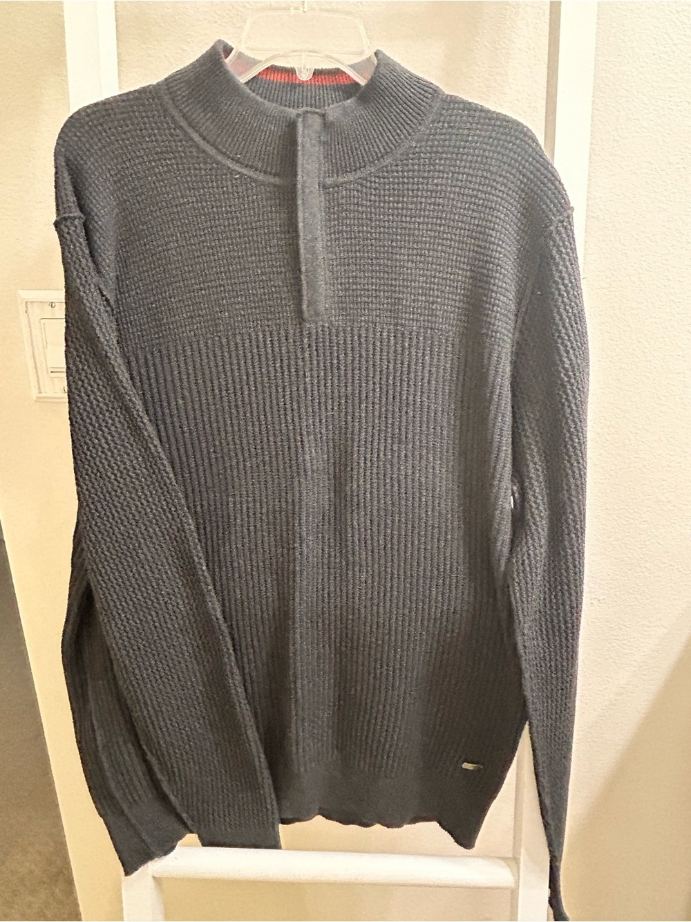 Tommy Bahama Men's Charcoal Zip-Front Knit Sweater sz L
